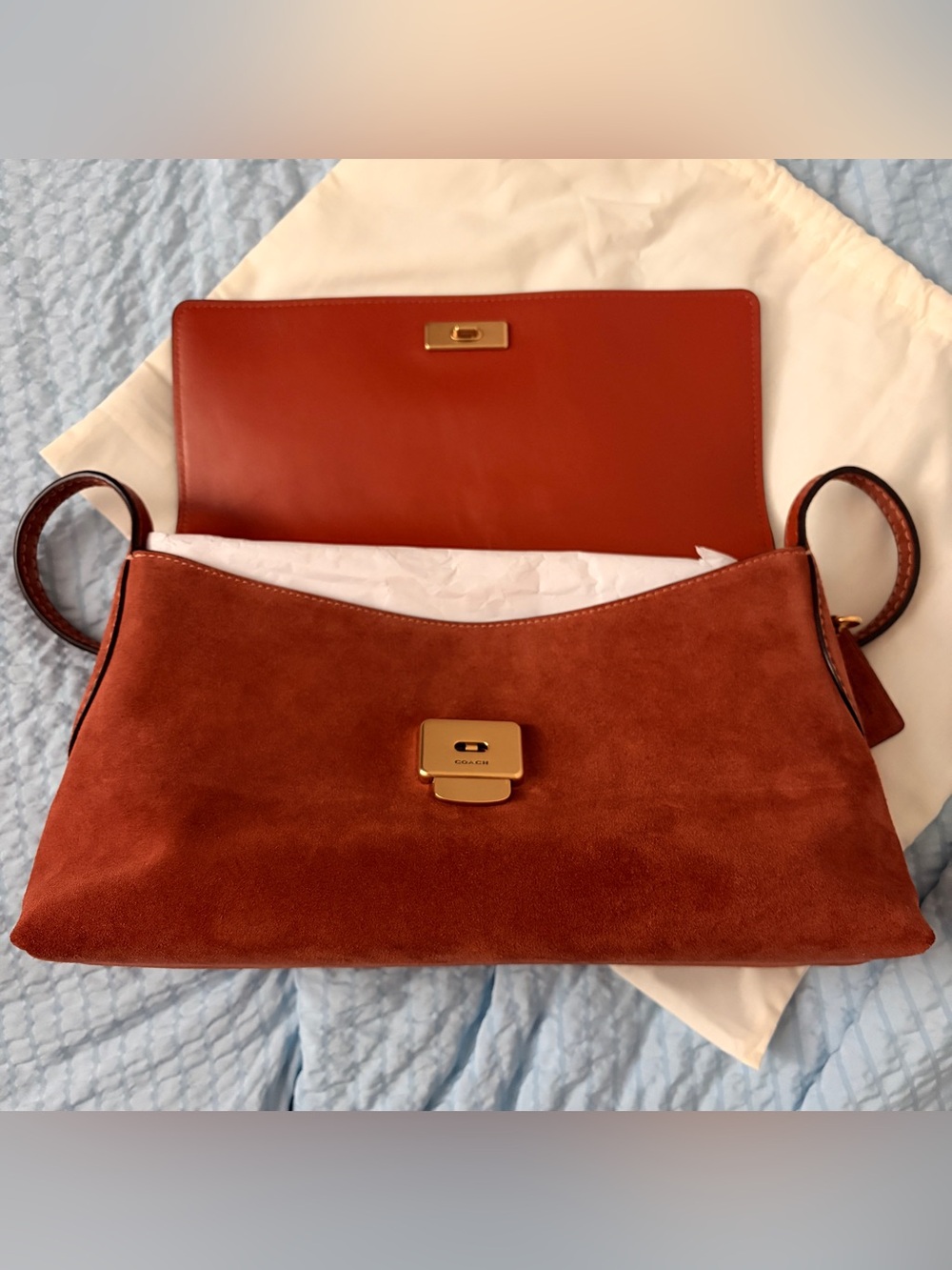 Coach Chelsea 30 Clay Suede/Brass - Picture 11 of 12